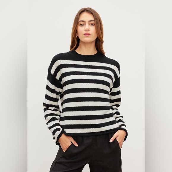 Velvet by Graham & Spencer Sweaters - Velvet Lex cotton cashmere striped sweater NWT new size XS